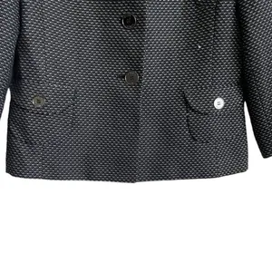 Alex Marie Women Classic Professional Blazer 8 Black White Textured Button Front thumbnail 4