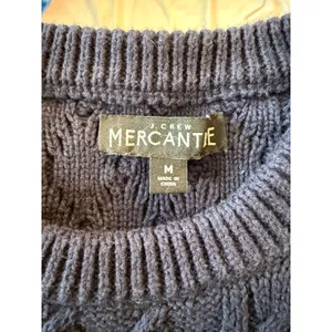 J.Crew Mercantile Long Sleeve Cable Knit Pullover Sweater Blue Women's Medium thumbnail 5