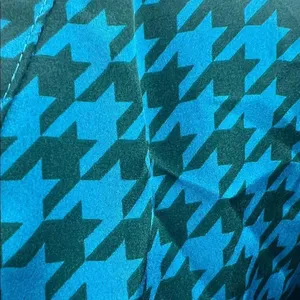 Ann Taylor Teal Houndstooth V-Neck Blouse thumbnail 4