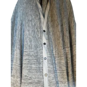 STCL by Anthropologie Women’s Gray White Short Sleeve Button Down Jacket Sz Med thumbnail 5