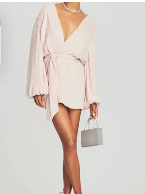 Retrofete Gabrielle Sequin Robe White Mini Dress thumbnail 4