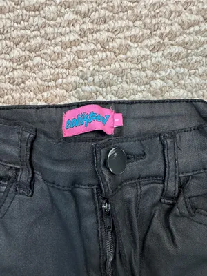 Edikted Black Leather Flare Pants thumbnail 3