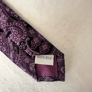 Burma Bibas Silk Mens Tie Purple Paisley Necktie Designer Classic Office thumbnail 5
