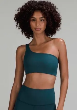Lululemon Bra One-Shoulder Teal Sports Bra thumbnail 1