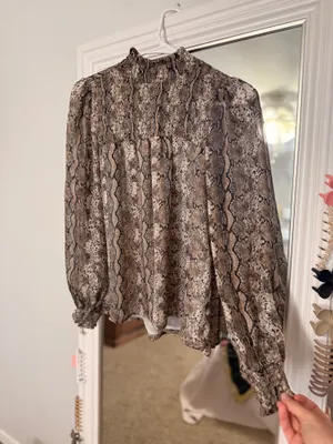 Snakeskin print shirt Brown Size XS thumbnail 2