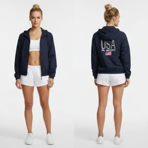 Ralph Lauren Polo USA Blue Zip Up Hoody Spell Out Logo Windbreaker Jacket L thumbnail 8