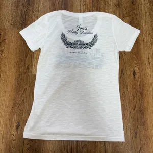 Harley-Davidson White Slub Graphic Tee Rhinestone Live to Ride Florida‎ Womens L thumbnail 3