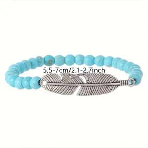 Bohemian Faux Leather Bracelet Set Cross‎ & Feather Charms Adjustable Handwoven thumbnail 7