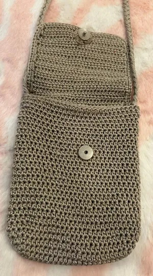 Crochet Knit Bag Brown thumbnail 5