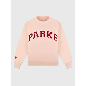 Parke Peony And Crimson Varsity Mockneck Sweatshirt Valentines Heart New S/M thumbnail 2