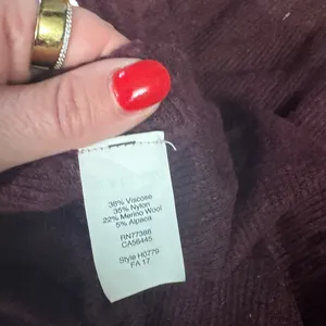 Madewell Burgundy Wool Blend Waffle Knit Crewneck Long Sleeve Sweater Size‎ S thumbnail 4