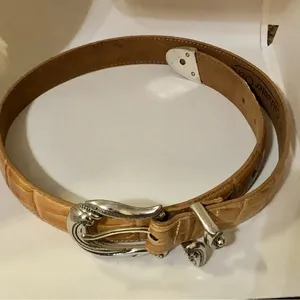 Coldwater Creek Tan Leather Belt Womens S Used S 91017 thumbnail 1
