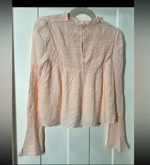 Free People Smocked In Time Blouse. Size Small thumbnail 4