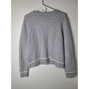 Old Navy W XL Soft Grey Polka Dot Button Cardigan Sweater Indie Cozy Grandmacore thumbnail 3