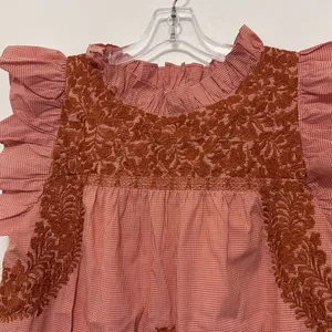 J. Marie The Schafer ruffle neck embroidered lined-dress Large thumbnail 3