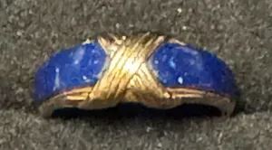 Vintage‎ Avon Lapis Blue Relfections Ring Size 8.75 Gold thumbnail 1