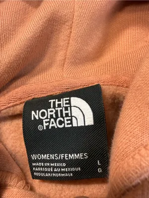 The North Face Women's Logo Hoodie Sweatshirt‎ Peach Pink Oversize Outdoor Lg thumbnail 3