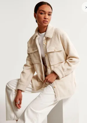 Abercrombie sherpa shirt jacket thumbnail 1