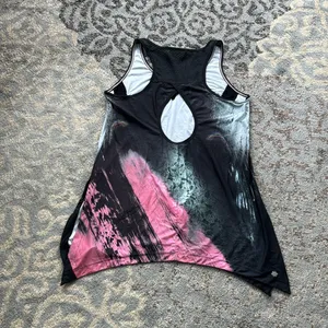 Nanette Lepore Highland Workout Tank Black Pink Large thumbnail 5