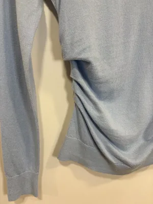 🌟 Lk Bennett 🌟 Dora Crew Neck Merino Wool Cotton Blend Sweater Blue Xs thumbnail 7