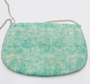 l*space Aqua Teal Blue Space Dye Silver Chain Crossbody Festival Bag Purse thumbnail 6