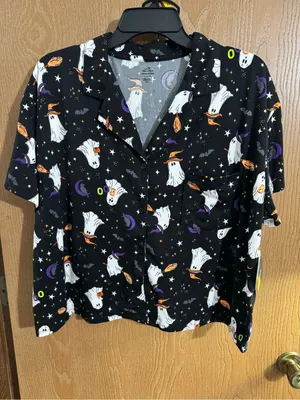 Way to Celebrate Halloween Retro Ghost Witchy Starry Pajamas Size Large NWT thumbnail 1