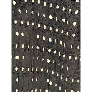 Madewell Dress Sz 10 Black White Polka Dot Smocked Ruffle Mini Sundress Retro thumbnail 5