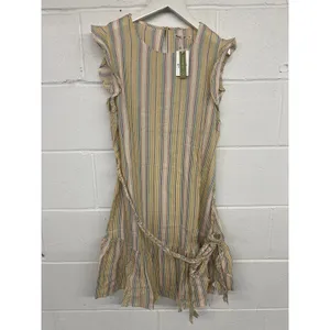 Marine Layer Sz M Laney Multicolor Striped Belted Beachy Ruffle Mini Dress thumbnail 4