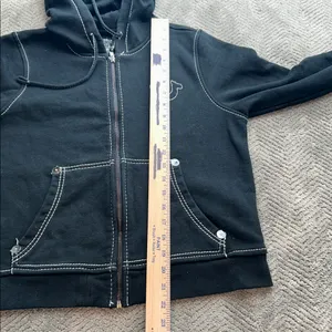True Religion World Tour Zip Hoodie Women’s Large Black Buddha Graphic thumbnail 11