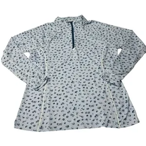 Peter Millar M 1/2 Zip Sun Shirt Light Blue Umbrella Print Golf Long Sleeve‎ thumbnail 2