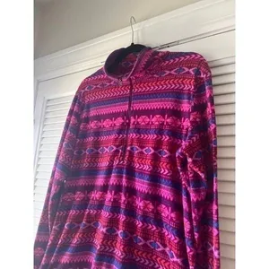 Columbia Fleece Women's Cowl Neck Geometric Print Pullover‎ - Size XL- EUC thumbnail 2