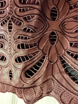 CHICME Embroidered Lace Mini Skirt in Mauve thumbnail 2