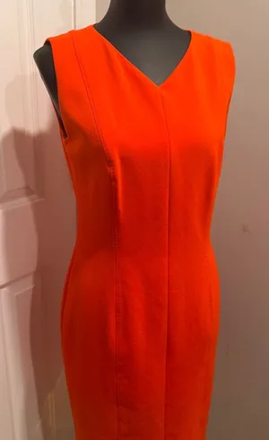 Boss Vibrant Orange Midi Dress thumbnail 1