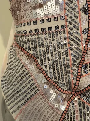 EXPRESS Pink Gray & Champagne,Color Beaded Light Material Camisole Top Sz M thumbnail 6