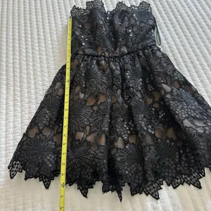 Vintage William Pearson Black Sequin Goth Dress Party Altered Item Fits Small thumbnail 9