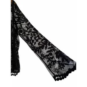 Xhilaration Whimsigoth Romantic Goth Sheer Black Lace Top Size L/XL Boho Witchy thumbnail 3
