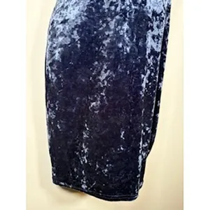 LUSH Crushed Velvet Mini Dress Small Blue Cutout Halter Mock Neck Bodycon Glam‎ thumbnail 3