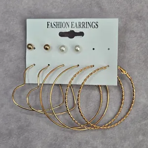 Gold Pearl Hoop Stud Swirl Heart‎ Dangle Fashion Jewelry Earrings NWT JB2-24 thumbnail 4