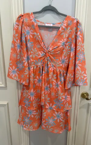 Pink Lily Dress Floral Mini thumbnail 1