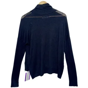 Abercrombie & Fitch Black Sheer Long Sleeve Mock Neck Turtleneck Sweater Size M thumbnail 2