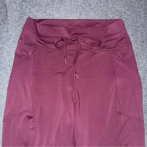 PINK Victoria’s Secret Relay Knit Jogger Pants Burgundy Athletic Lounge Sz Large thumbnail 4