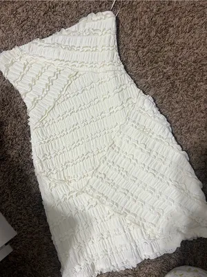 Altar'd State Cream Strapless Smocked Mini Dress thumbnail 2