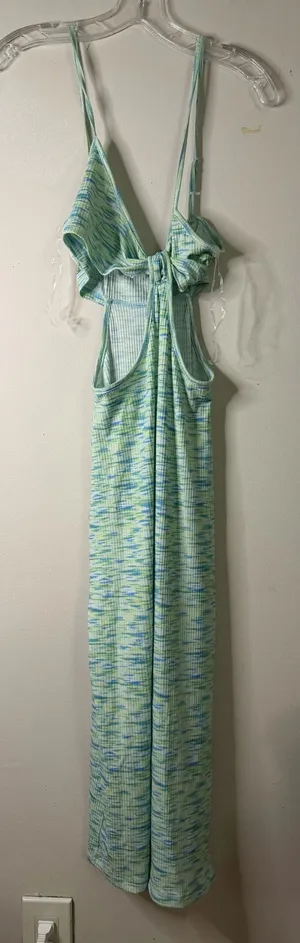Women’s Sleeveless Knit Dress in Mint & Aqua thumbnail 1