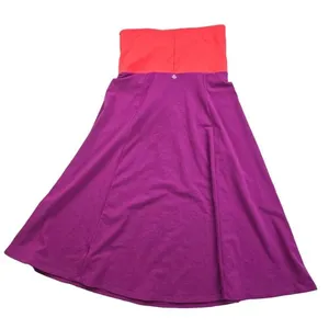 Prana Red Magenta Color‎ Block Solana Strapless Dress Convertible Skirt Small thumbnail 4
