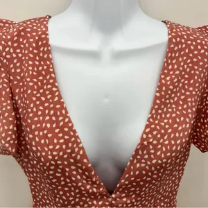 Pink and Orange Flutter Sleeve Smocked Mini Dress thumbnail 4