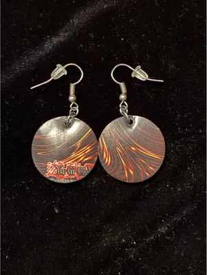 Yu-Gi-Oh Card Resin Dangle Earrings, Glittery TCG Spellcaster Novelty Jewelry thumbnail 2