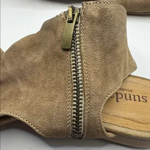 Sundance Italian Leather Suede Open Toe Mules Brown Vero Cuoio Size 40 (9–9.5) thumbnail 5
