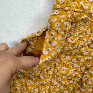 Abercrombie‎ & Fitch Floral Mini Dress V Neck Short Sleeve Yellow Size S thumbnail 8