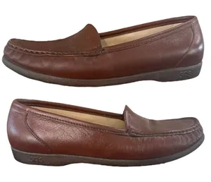 SAS‎ Women’s Simplify Leather Moccasin Loafers Shoes Antique Wine Brown Size 9 thumbnail 1