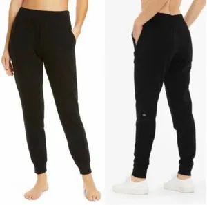 Alo Yoga Unwind Sweatpants Black High Rise Tapered Joggers Pants Activewear #170 thumbnail 3